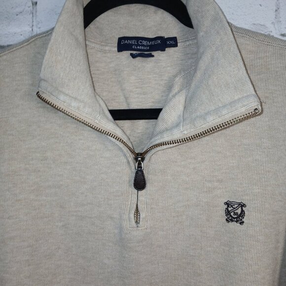 MENS DANIEL CREMIEUX 1/4 ZIP PULLOVER, OATMEAL COLOR, SIZE XXL - Picture 2 of 6